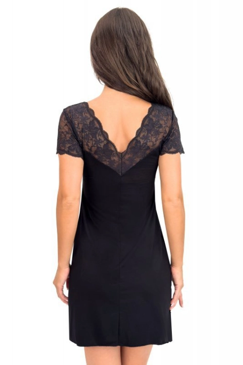 Wiskozowa koszula nocna plus size z koronką Donna Sonia czarna - ujęcie produktu w galerii numer 9