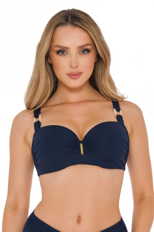 Dwuczęściowy strój kąpielowy push-up Self Kefalonia1 730V1KF1 17 granatowy – ujęcie 3