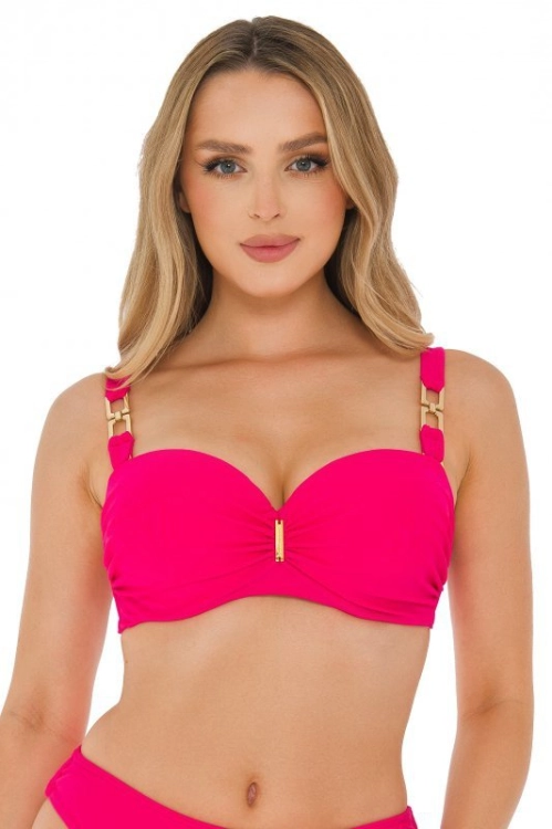 Dwuczęściowy strój kąpielowy push-up Self Santiago1 730V1SG1 2F różowy – ujęcie 3