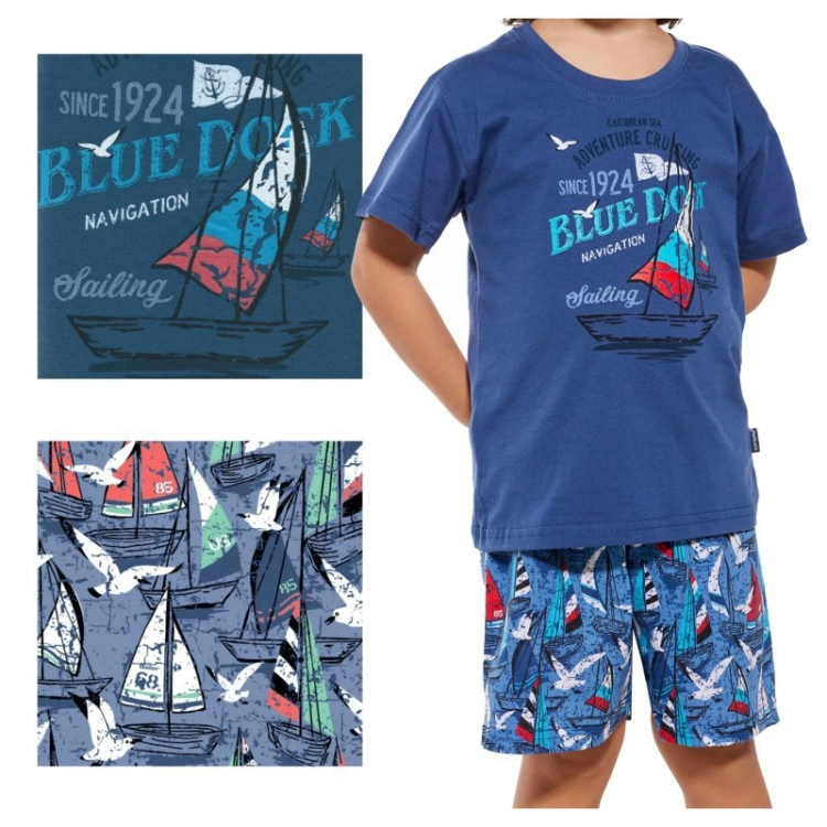 Piżama chłopięca bawełniana Cornette Blue Dock 789/96 – ujęcie 6