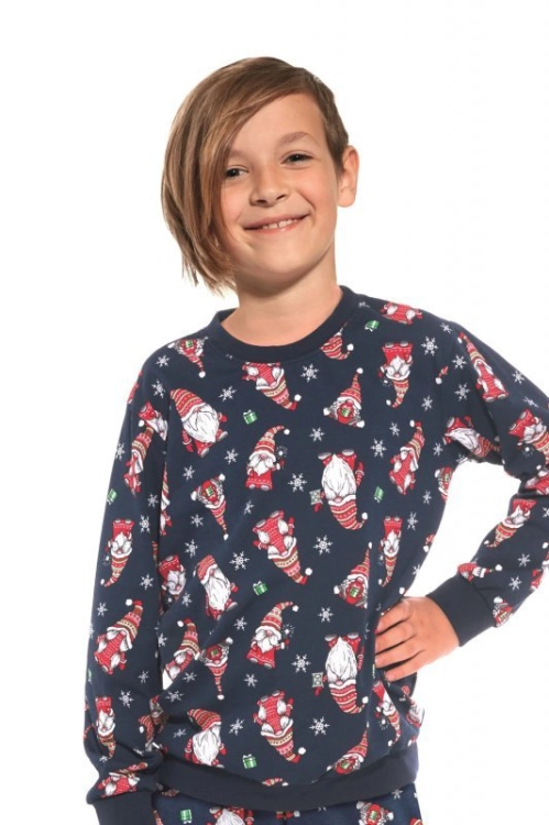 Piżama chłopięca bawełniana Cornette Gnomes3 263/140 Young jeansowa – ujęcie 2