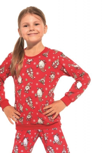 Piżama dziewczęca bawełniana Cornette Gnomes3 033/163 Young czerwona – ujęcie 2