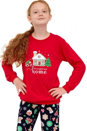 Piżama dziecięca świąteczna Cornette Home 592/175 czerwona – ujęcie 2