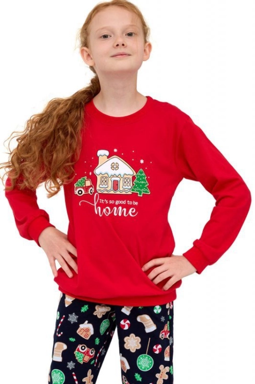 Piżama dziecięca świąteczna Cornette Home 592/175 czerwona – ujęcie 2