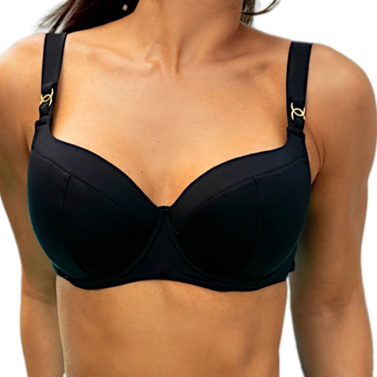 Usztywniany biustonosz kąpielowy z fiszbinami Self Exclusive5-BRA 995V1EX5/G 19 czarny – ujęcie 2