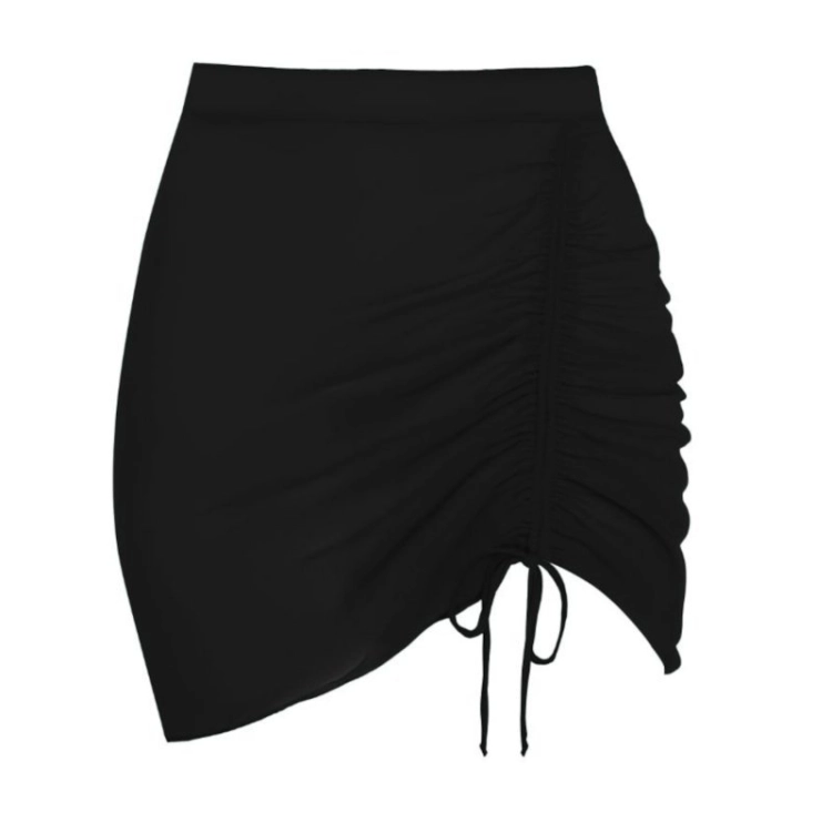 Spódniczka plażowa kopertowa Self Tie-side Beach DP20L 19 czarna – ujęcie 3