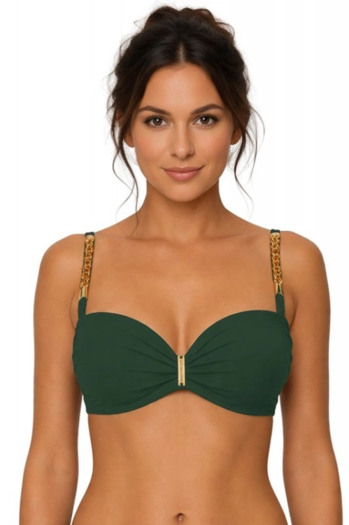 Biustonosz kąpielowy push-up Self Luxelle1-BRA 730V1XE1/G 7G zielony - prezentacja modelu, ujęcie 7