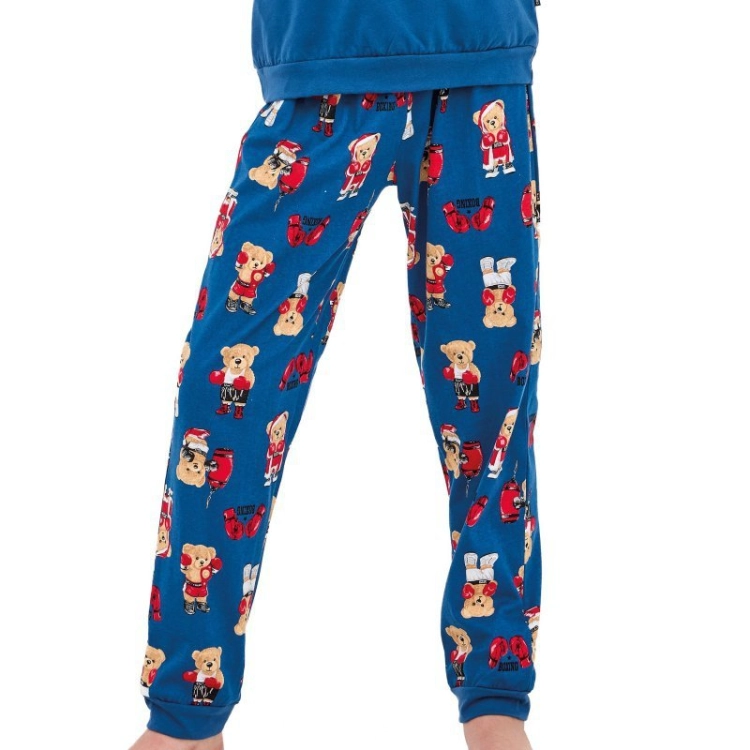 Piżama chłopięca ze ściągaczami Cornette Boxer 966/178 jeansowa – ujęcie 3