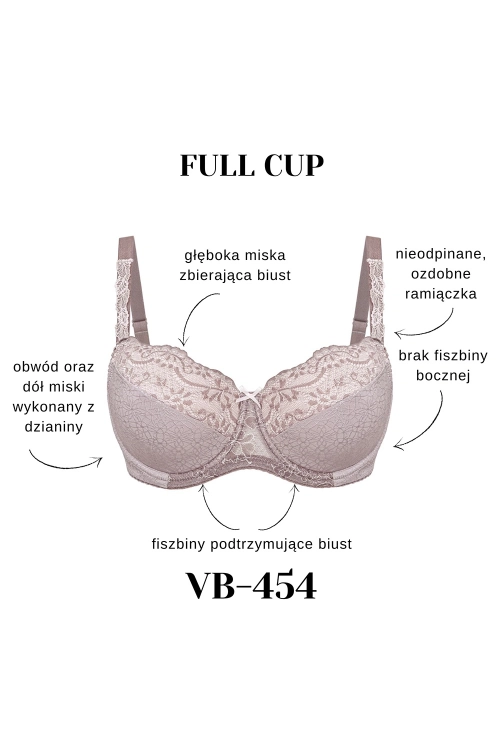 Biustonosz usztywniany z koronką Vena VB-454 mocca – ujęcie 3