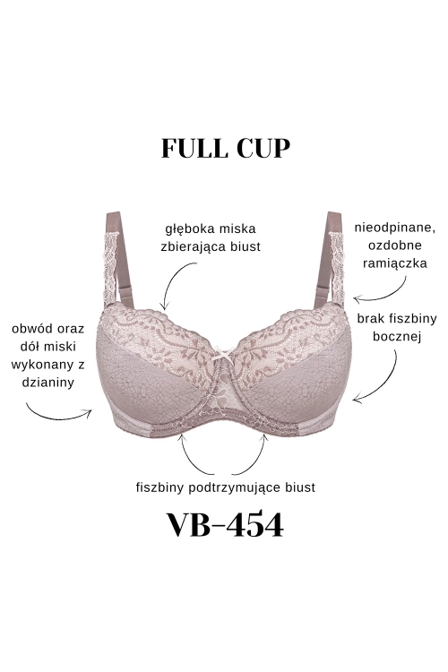 Biustonosz usztywniany z koronką Vena VB-454 mocca – ujęcie 6