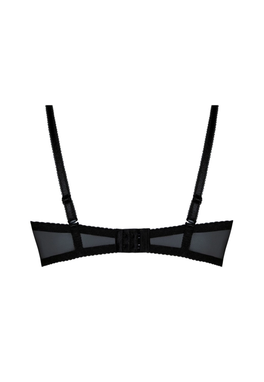 Biustonosz push-up z haftem Mefemi Nipplex Olga czarny – ujęcie 2