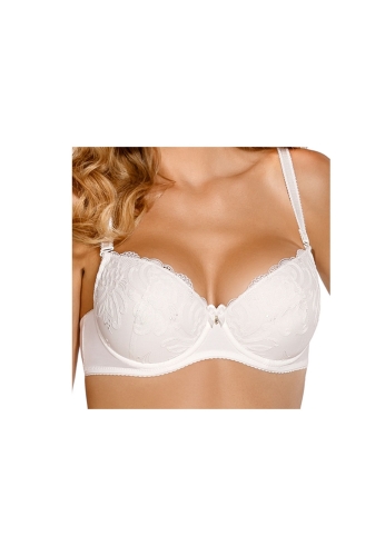 Biustonosz push-up z haftem Mefemi Nipplex Tamara mleczny – ujęcie 2
