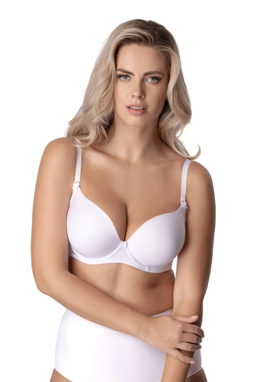 Biustonosz push-up gładki Mefemi Nipplex Ida biały