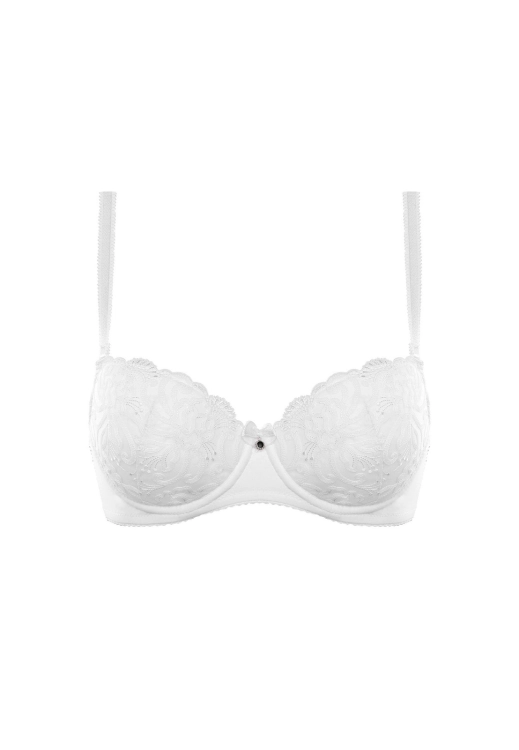 Biustonosz push-up z haftem Mefemi Nipplex Tamara biały – ujęcie 2