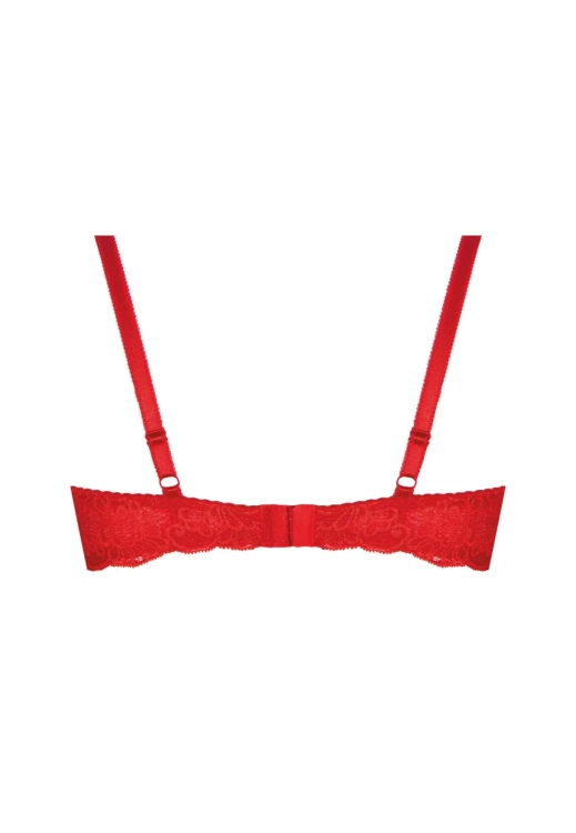 Biustonosz push-up koronkowy Mefemi Nipplex Claudia czerwony – ujęcie 2