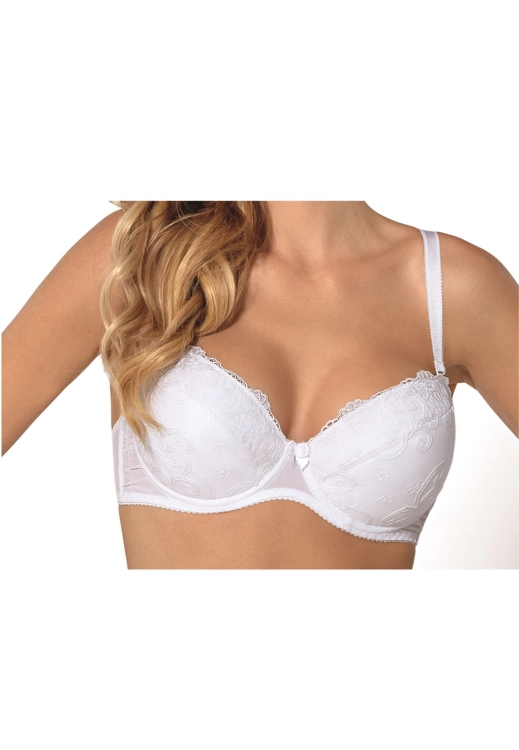 Biustonosz push-up z haftem Mefemi Nipplex Edyta biały – ujęcie 2