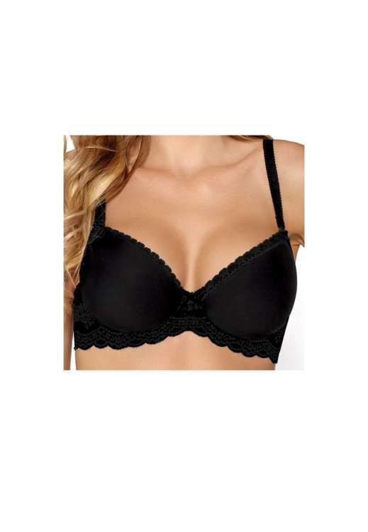 Biustonosz push-up gładki Mefemi Nipplex Patricia II czarny – ujęcie 2