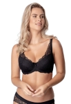 Biustonosz push-up koronkowy Mefemi Nipplex Claudia czarny