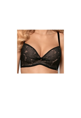 Biustonosz bez fiszbin Mefemi Nipplex Amanda czarny-beż – ujęcie 2