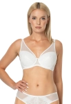 Biustonosz push-up koronkowy Mefemi Nipplex Casilda mleczny