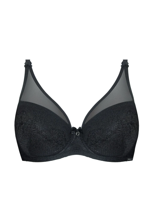 Biustonosz push-up koronkowy Mefemi Nipplex Casilda czarny – ujęcie 2
