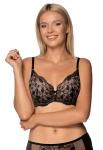 Biustonosz push-up koronkowy Mefemi Nipplex Victoria czarny-beż