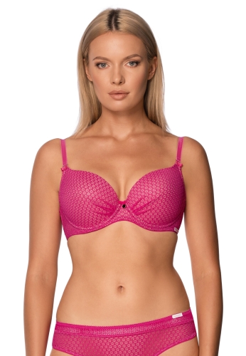 Biustonosz push-up koronkowy Mefemi Nipplex Matilda fuksja