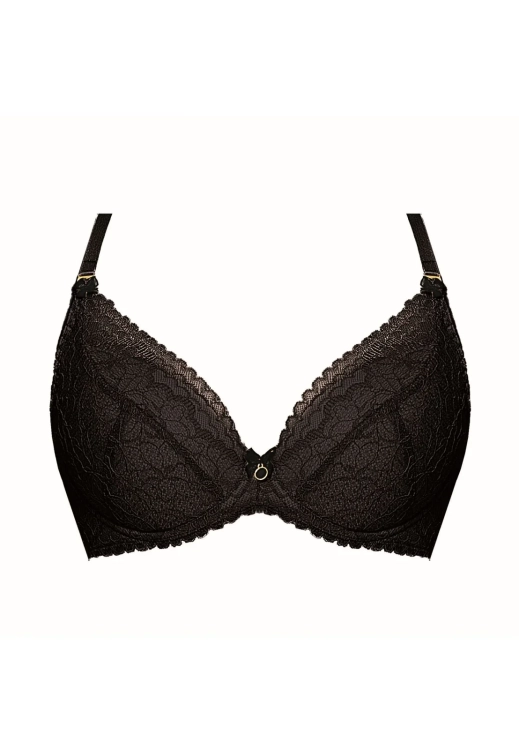 Biustonosz push-up koronkowy Mefemi Nipplex Elisabeth czarny – ujęcie 2