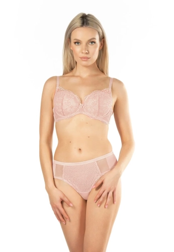 Biustonosz push-up koronkowy Mefemi Nipplex Victoria różowy – ujęcie 2
