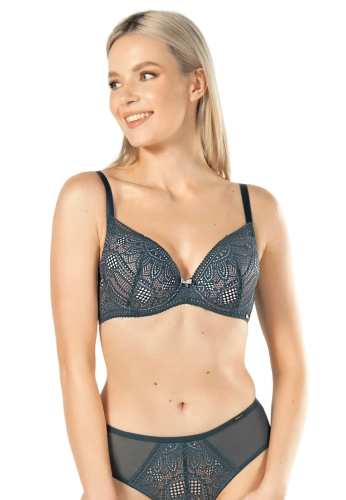 Biustonosz push-up koronkowy Mefemi Nipplex Daniela lazurowy – ujęcie 2