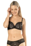 Biustonosz push-up koronkowy Mefemi Nipplex Desire czarny-beż