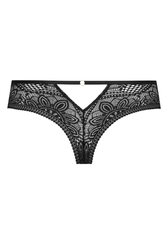 Stringi koronkowe Mefemi Nipplex Desire czarny-beż – ujęcie 2