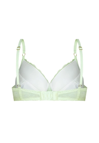 Biustonosz push-up koronkowy Mefemi Nipplex Janette limonkowy – ujęcie 2