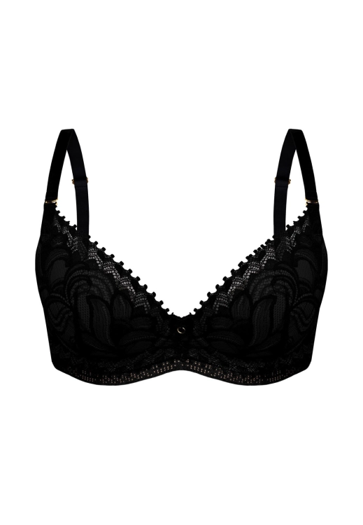 Biustonosz push-up koronkowy Mefemi Nipplex Roberta czarny – ujęcie 2