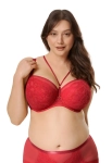 Biustonosz miękki Mefemi Nipplex Rosalia czerwony