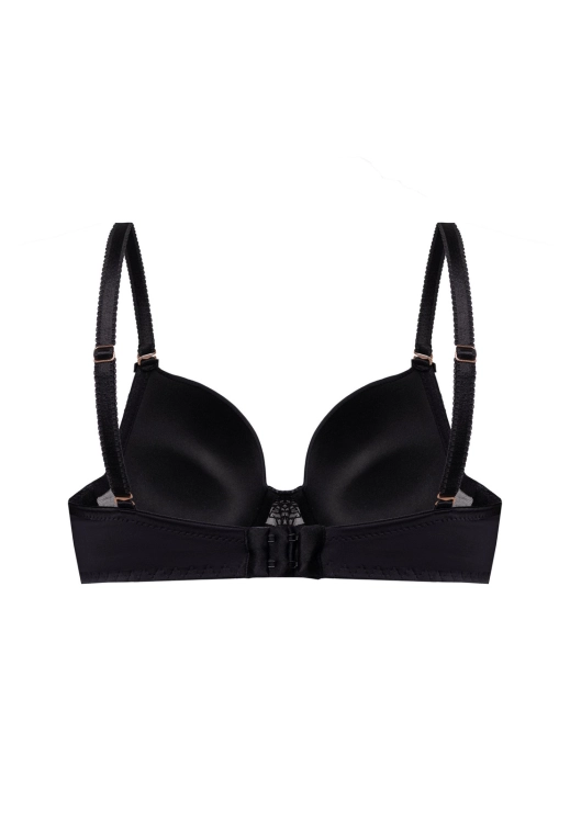 Biustonosz push-up z haftem Mefemi Nipplex Roxane czarny – ujęcie 2