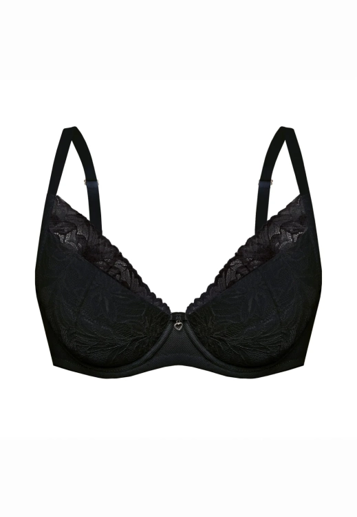 Biustonosz push-up koronkowy Mefemi Nipplex Laura czarny – ujęcie 2