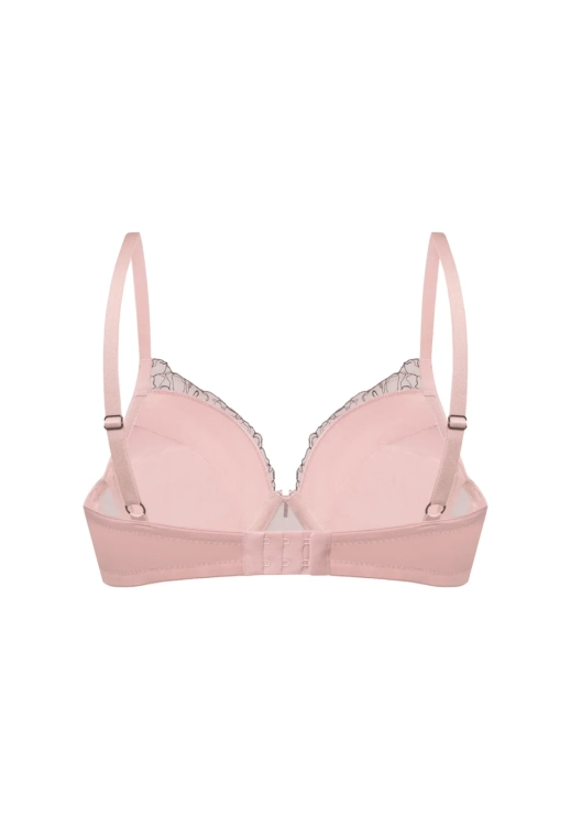 Biustonosz push-up z haftem Mefemi Nipplex Andrea różowy – ujęcie 2