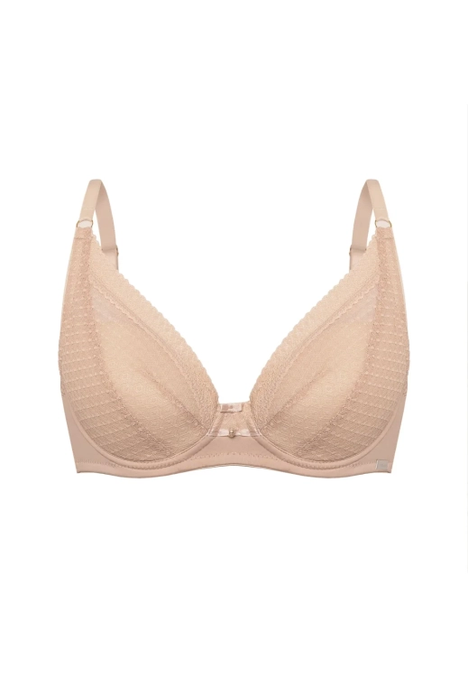 Biustonosz push-up koronkowy Mefemi Nipplex Angela beżowy – ujęcie 2
