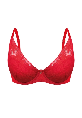 Biustonosz push-up koronkowy Mefemi Nipplex Laura czerwony – ujęcie 2