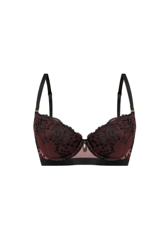 Biustonosz push-up z haftem Mefemi Nipplex Teofile brązowy – ujęcie 2