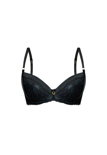 Biustonosz push-up Mefemi Nipplex Vincenza czarno-zielony – ujęcie 2