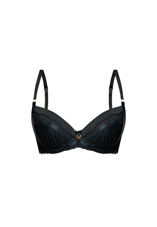 Biustonosz push-up Mefemi Nipplex Vincenza czarno-zielony – ujęcie 2