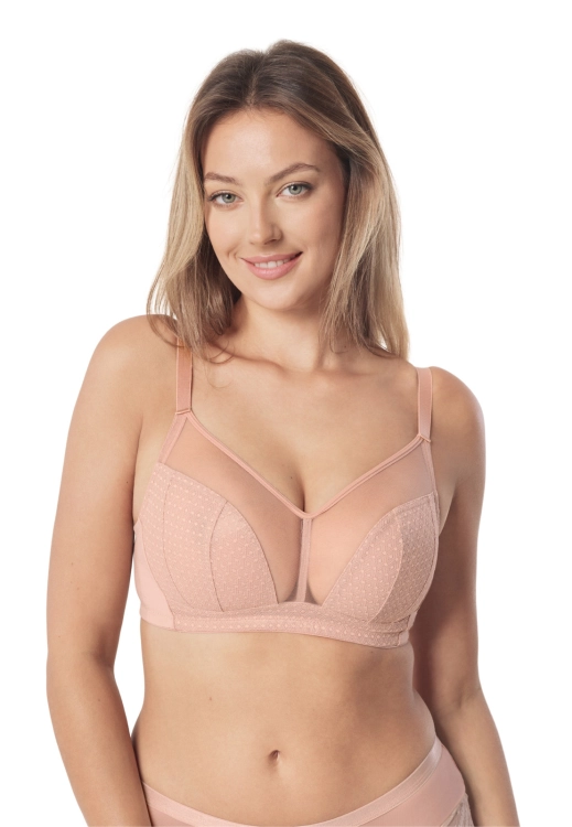Biustonosz bez fiszbin Mefemi Nipplex Angela beżowy
