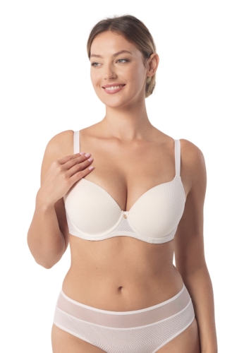 Biustonosz push-up Mefemi Nipplex Nancy mleczny