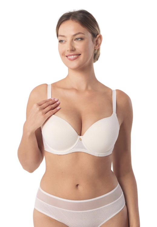 Biustonosz push-up Mefemi Nipplex Nancy mleczny