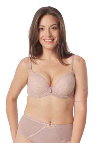 Biustonosz push-up formowany Mefemi Nipplex Nela cappuccino