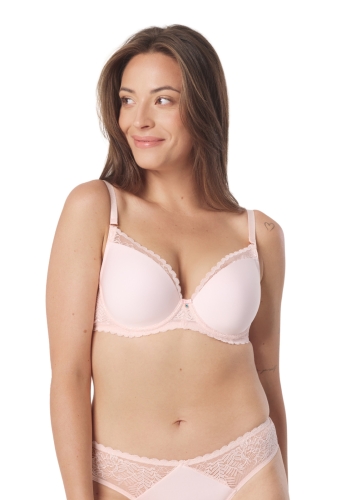 Biustonosz push-up formowany gładki Mefemi Nipplex Noemi różowy