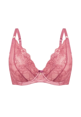 Biustonosz push-up koronkowy Mefemi Nipplex Ofelia różowy – ujęcie 2