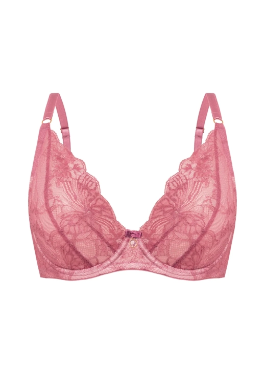 Biustonosz push-up koronkowy Mefemi Nipplex Ofelia różowy – ujęcie 2